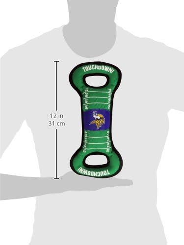 NFL Football Field DOG TOY with Squeaker. - MINNESOTA VIKINGS - For Tug, Toss, and Fetch. - Tough & Durable PET TOY