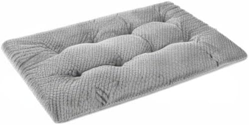 WONDER MIRACLE Fuzzy Deluxe Pet Beds, Super Plush Dog or Cat Beds Ideal for Dog Crates, Machine Wash & Dryer Friendly (23" x 35", L-Pearl Grey)