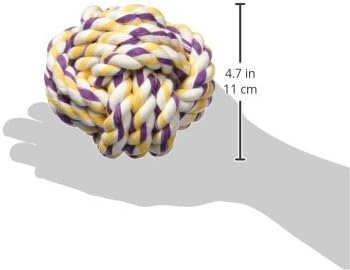 Mammoth Flossy Chews Monkey Fist Ball Premium Cotton-Poly Rope Dog Chew Toy & Fetch Toy for Small to Medium Dogs - Large 4.75' - Assorted Colors