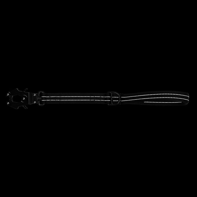 ICEFANG Short Dog Leash 18 Inch Reflective Nylon Traffic Leash with Padded Handle,Heavy Duty Auto Lock Swivel Clip for Medium Large Dogs No Pull Training Walking (Black, 18 Inch)