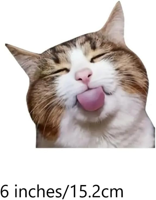 2 pcs Playful Tongue-Out Cat Funny Car Bumper Sticker,6 Inch Vinyl Decal, Waterproof,Die-Cut for Cars,Windows,Laptops