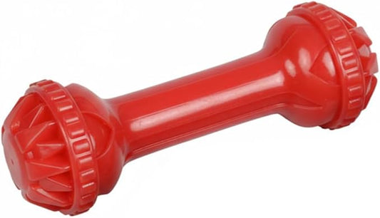 Red Bone Dog Chew Toy with Treat Dispenser - Indestructible Dog Toys for Aggressive Chewers, Dog Bone Toy for Boredom Relief
