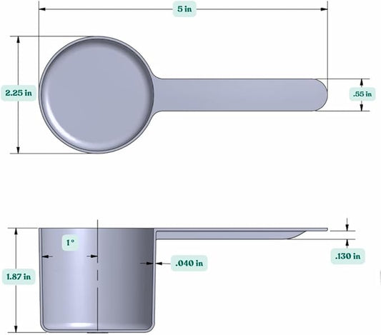 106 mL (106 CC | 3.58 Oz.) Long Handle Plastic Measuring Scoop for Coffee, Protein Powder, Pet Food, Spices, Grains, Dry Goods – Food-Grade BPA-Free (Pack of 25)