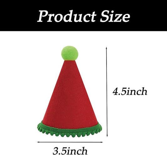 20 Pcs Dog Birthday Hat Set for Small Medium Dogs Cat Puppies, Mini Party Hat with Adjustable Headbands, Cute Pet Hat with Pompons for Birthday Christmas Party Decoration Accessories (Small 3.5 Inch)
