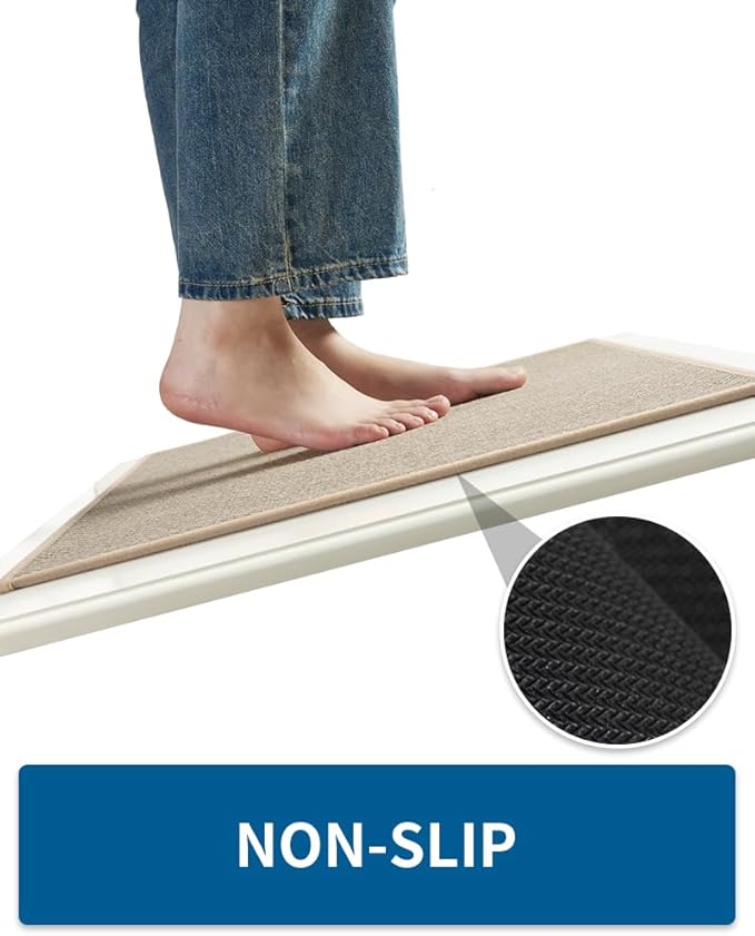 MontVoo Kitchen Rugs and Mats Non Skid Washable, Absorbent Runner Rugs for Kitchen, Front of Sink, Kitchen Mats for Floor(LightBeige, 20"x47")