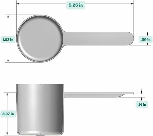 82 mL (82 CC | 2.77 Oz.) Long Handle Plastic Measuring Scoop for Coffee, Protein Powder, Pet Food, Spices, Grains, Dry Goods – Food-Grade BPA-Free (Pack of 100)
