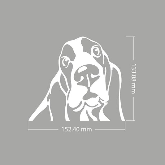 WIRESTER 6 inch Clear Vinyl Decal Sticker Decoration for Car Window (Or Any Flat Surface) - Basset Hound Dog