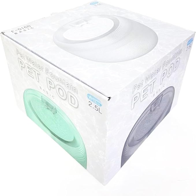 2.5L/85oz Translucent Fountain Water Bowl Drinking Dispenser Pet Waterer for Cats Dogs (White, Medium)