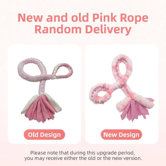 Baba&Nana Braided Fleece Dog Tug Toy (1PC), Assorted Colors Dog Rope Toy, Interactive Tug of War Dog Toy for Large & Medium & Agility Dogs - New and Old tug Rope Shipped Randomly! (Pink/Faux Fur)
