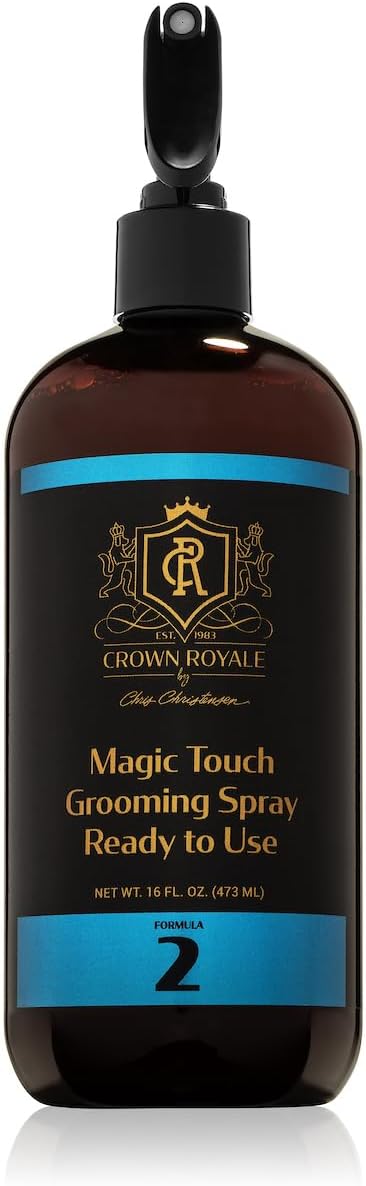 Crown Royale Magic Touch Formula 2 Pet Grooming Spray Ready-to-Use, No Heavy Build-Up, Finishing Spray, Prevents Coat Matting, Formulated with Conditioners, Made in USA, 16 oz