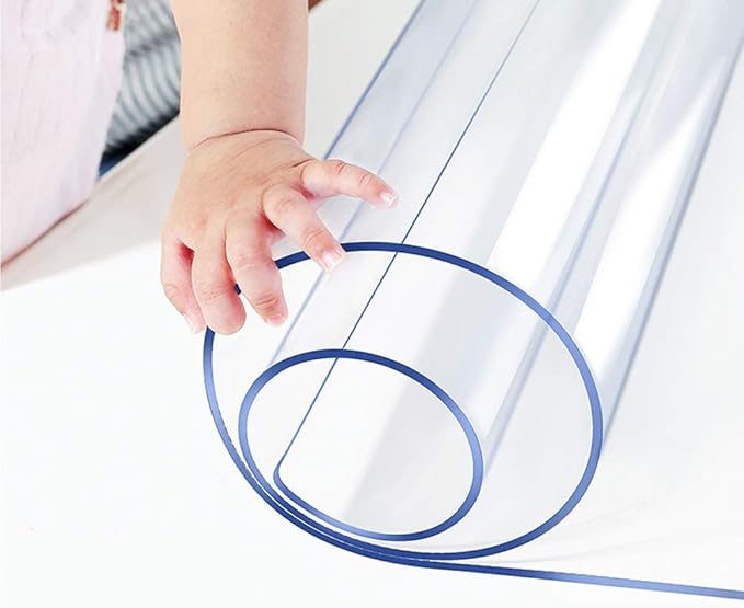 28x48 inch Multi Size Clear Plastic Table Protector 1.5mm Thick PVC Cover Pad Vinyl Protector Easy Clean Waterproof Wipeable Furniture Topper Pad for Dining Living Room Coffee Mat Desk Pad Rectangle
