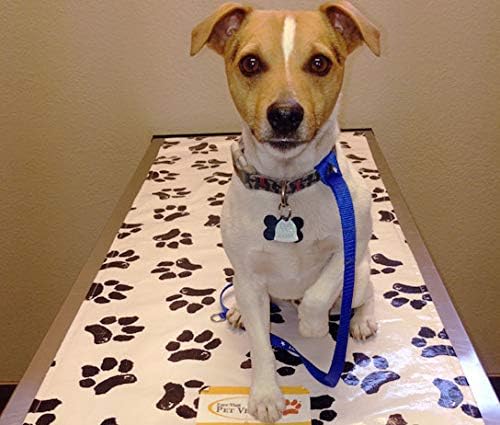 Ezee~Visit Black and White Dog Paw Print Pet Vet Mat (Small)