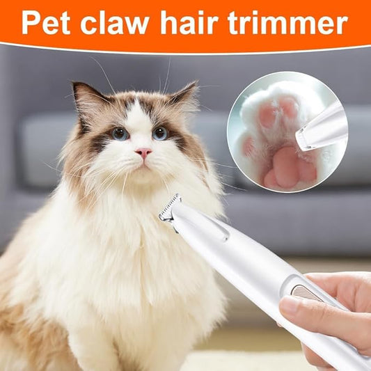 Furry Basics Pet Hair Trimmer,Dog Paw Trimmer with LED Light, Electic Paw Trimmer with Blade - Waterproof, Rechargeable, Low Noise Pet Hair Shaver for Dogs and Cats