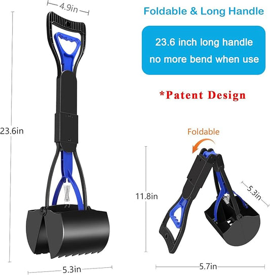 UPSKY Pooper Scooper for Large Small Dogs, Folding Dog Poop Scooper, Sturdy Spring and Premium Materials,Easy to Use for Grass, Dirt, Gravel Pick Up Shovel