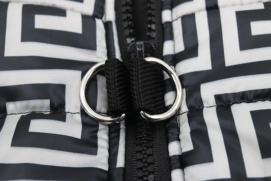 Funny Dog Jacket Winter Dogs Coats Puppy Geometric Coat with D Ring for Small Pet, XS