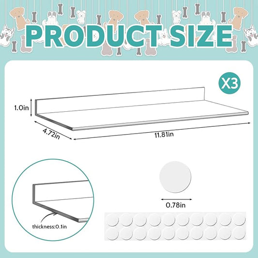 3 Pcs Window Sill Protector, Pet Window Guard,Transparent, Window Sill Cover, Protection from Dog and Cat Scratching Chewing Slobbering, Heavy Duty Scratch Shield(11.81"x4.72"x1")