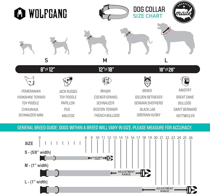 Wolfgang Heavy Duty, Adjustable Dog Collar with Quick Release Nylon Buckle for Walking & Training, DigitalDog Print, Medium
