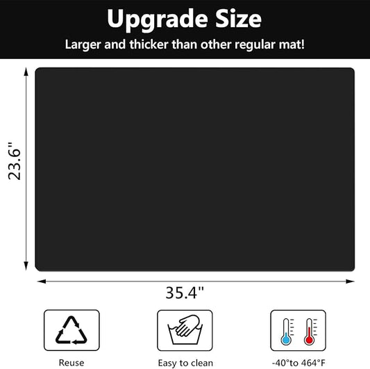 Gartful Black Silicone Mat for Crafts, 35.4 x 23.6 x 0.06 inches Silicone Craft Mat, Extra Large Silicone Sheet Thick Pad for Jewelry Casting Resin Molds, Painting, Counter Table, Placemat, Non-Slip
