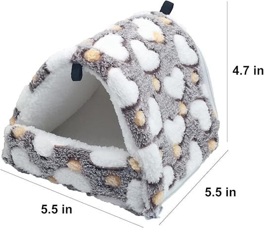 2 Pieces Small Pet Cage Hammock Guinea Pig Bed Hideout, Warm Rat Hammock Bed Bunkbed Sugar Glider Hammock Guinea Pig Cage Accessories Bedding for Squirrel Rat Hedgehog Chinchilla Nest Tent (Coffee)
