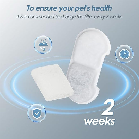 SEIRMEP Stainless Steel Cat Water Fountain, 101oz/3L Automatic Pet Water Fountain, Dog Water Fountain for Cats, Small Dogs (The Set Only Include Official 8 Packs Replacement Filters & Sponges)