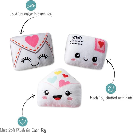 Fringe Studio Plush Dog Toy, 3 Pieces Set, Sealed with A Kiss, Pet Shop Collection (289534)