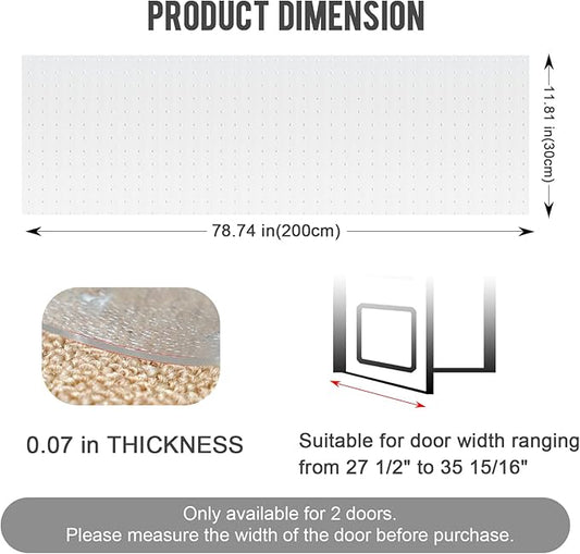 Uross Pet Protector Mat for Doorways - 6.56FT, Anti-Scratch Plastic, Protects Carpet from Cat Scratches