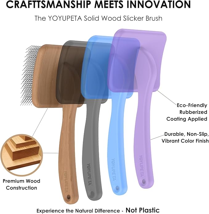 Large Dog Slicker Brush for Goldendoodles, Poodles - 3 in 1 Grooming Kit with Undercoat Rake, Comb - Extra Long Pins for Dematting Great Pyrenees, Thick Coats, Shedding, Detangling, Purple