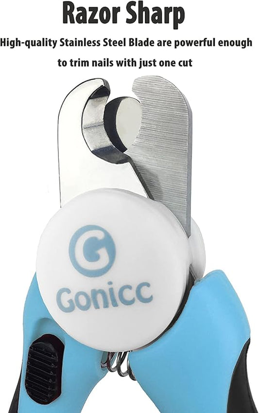 gonicc Dog & Cat Pets Nail Clippers and Trimmers - with Safety Guard to Avoid Overcutting, Free Nail File, Razor Sharp Blade - Professional Grooming Tool for Pets (for Large and Medium Dogs)