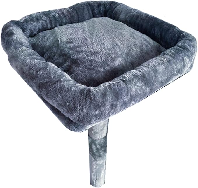 SHENGOCASE Cat Tree Tower Accessories Replacement Parts Top Cushion Bed Cover for Cat Perch with Elastic Band (13.8" x 13.8", Grey)