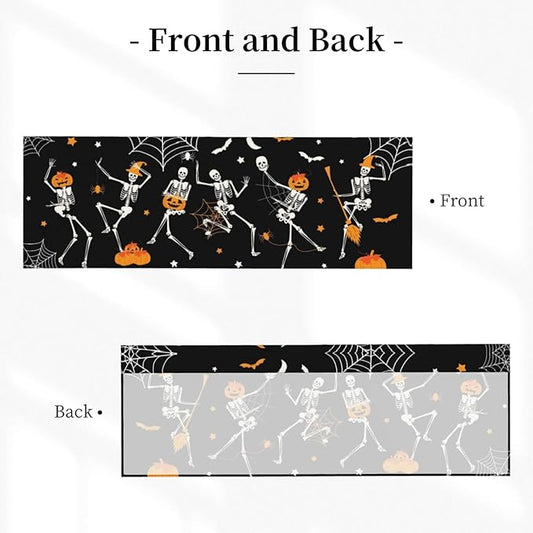 Halloween Skeleton Curtain Valance Short Rod Pocket Window Treatment for Living Room Bedroom Kitchen Bathroom 1 Panel 54" W x 18" L