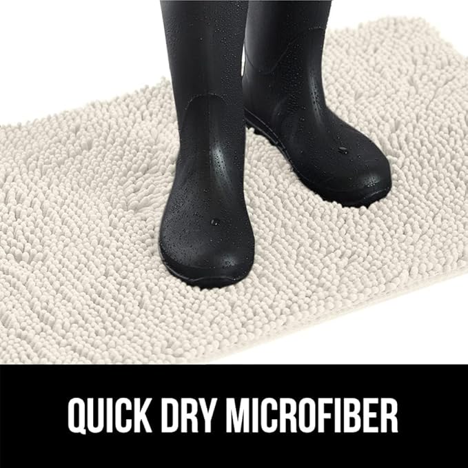 GORILLA GRIP SoakSTOPPER Dog Door Mat, 36x24 Machine Washable Rug Absorbent Doormat Captures Moisture Mud Dirt, Quick Dry Soft Chenille Entryway Rugs Indoor Entrance Mats for Dog Paws, Cream