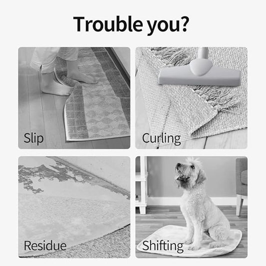 Anti Slip Carpet Grips 8 Pcs Vacuum Technology Carpet Gripper for Hardwood Floors Anti Curling Rug Pad Grippers Washable Non Slip Area Rug Stopper