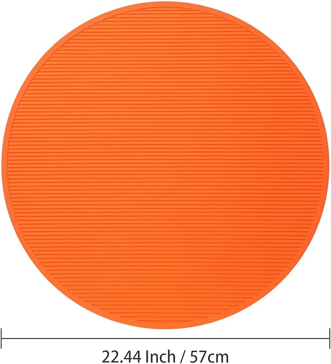 Pet Grooming Table Non-Slip Mat - Padded Mat for at-Home Grooming Dogs and Cats,Bathing Mat for Pets, Diameter: 22.4inch/57cm (Orange, Diameter: 22.4inch/57cm)