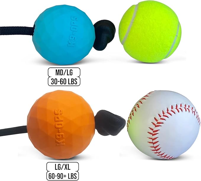 K9 Ops Dog Ball on a Rope Moki Tug Toy - Solid Rubber Fetch Training Reward - Large Dogs Tugs Durable Aggressive Chewers (Coal Black, LG/XL)