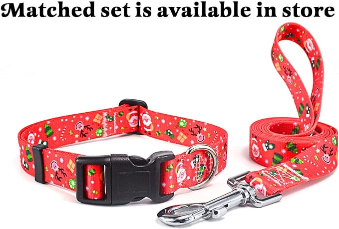 Christmas Dog Collar - Premium Adjustable Dog Collar for Small Medium Large Dogs (Christmas,XS)