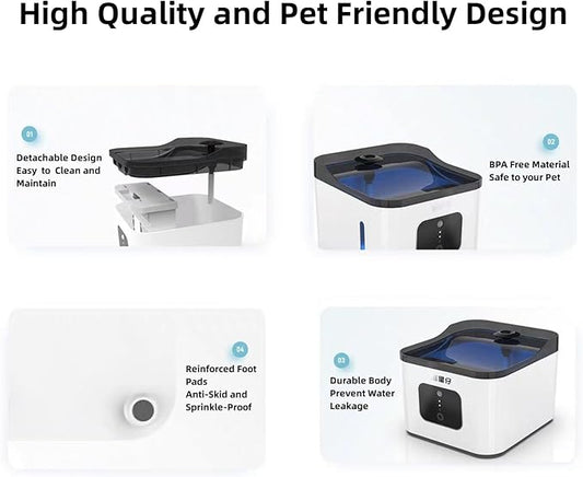 Cat Water Fountain Automatic YSpetclp 4L/135oz Large Capacity,Cordless,Rechargeable, Battery Operated 2 Flowing Modes Dog Fountain, Water Dispenser with Replacement Filters for Cats, Dogs and Pets