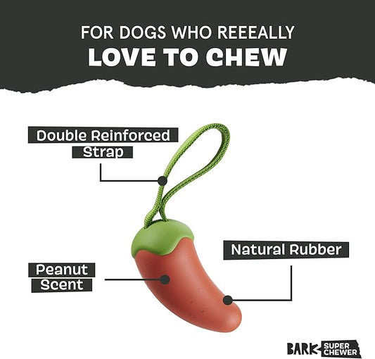 Barkbox Habanero Pupper Dog Toy for Medium Dogs Built for Aggressive Chewers, Who Love Tugging, Tossing and Thrashing Fun