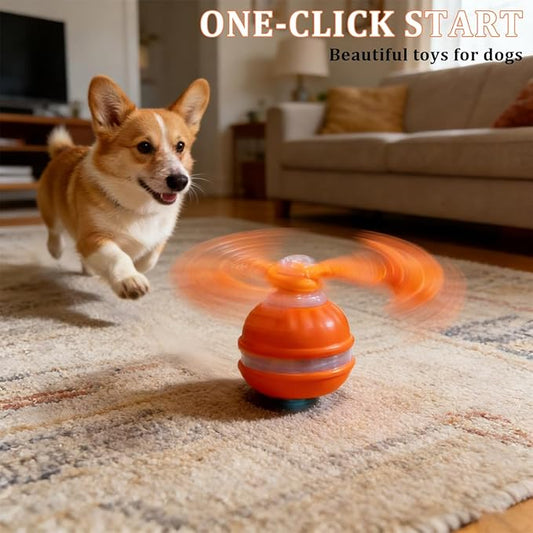 Interactive Dog Toys ,2026 upgraded motion-sensing pet toy ball, interactive dog toy ball with 360° intelligent automatic rolling. Built-in bird chirping attract dogs and keep them playing (orange)