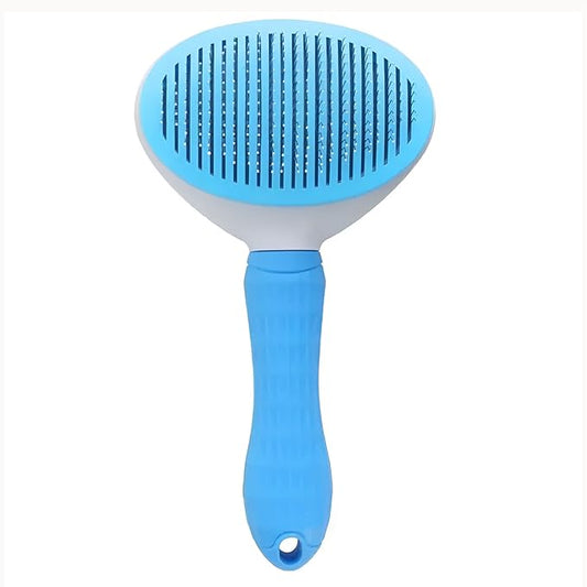 PETS-LAMB Self-Cleaning Dog and Cat Grooming Brush, Suitable for Long or Short Hair, Loose Hair Removal Brush, Easy to Remove, Pet Massage Tool. (Blue)