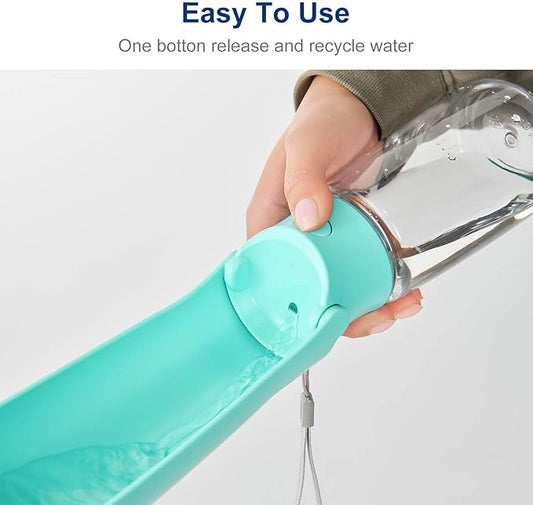 WePet Foldable Portable Dog Water Bottle Puppy Water Dispenser with Drinking Feeder, 19 OZ, High-Temperature Resistant Leak Proof for Pets Outdoor Walking, Hiking, Travel, Food Grade Plastic BPA Free