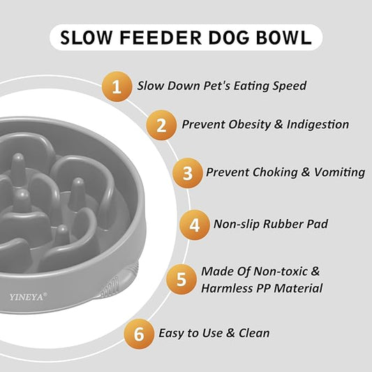 4 Cups Slow Feeder Dog Bowls Large Breed, Anti-Choking Pet Supplies, Maze Dog Food Bowl, Puzzle Feeder That Slow Down Eating 2PCS