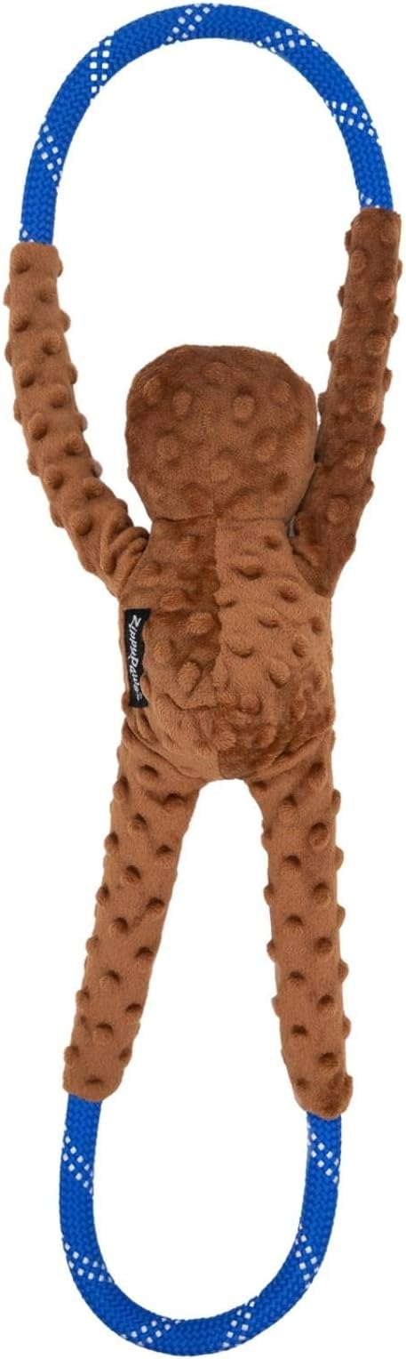 ZippyPaws RopeTugz - Durable Dog Pull Rope Toy, Interactive Tug of War for Large, Medium, & Small Dogs, Squeaky Pet Products to Keep Them Busy, Made with Heavy Duty Climbing Rope - Sloth