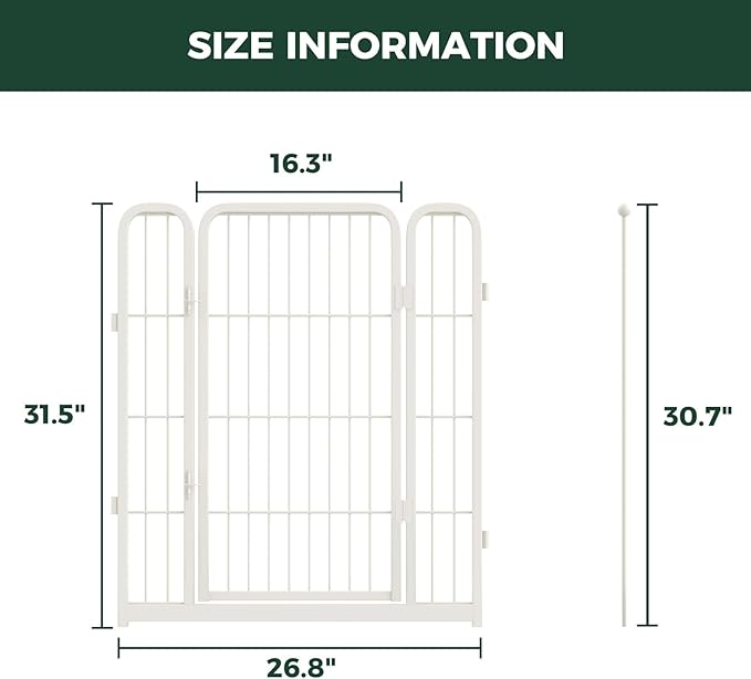 FXW Homeplus Unleashed Dog Playpen Designed for Indoor Use, 1 Add-on Gate, 32" Height for Small and Medium Dogs, White│Patented
