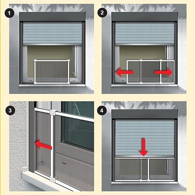 FLYZZZ Adjustable Sliding Window Screen Horizontal (15.74 ''H x 21-40''W) 2 Packs Expandable Window Screen Replacement for Home Medium