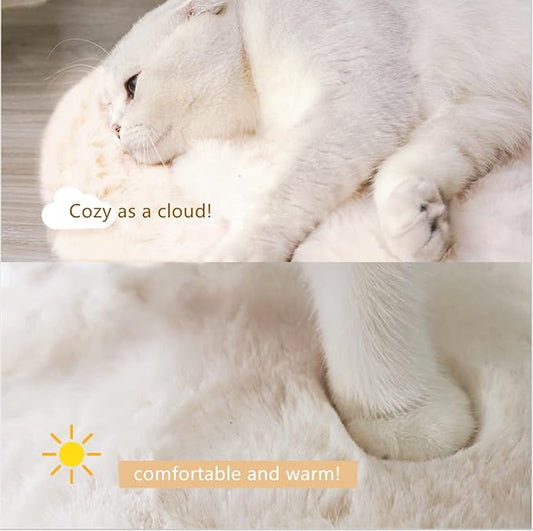 SHENGOCASE 2-Pack 16" Square Faux Rabbit Fur Cat Dog Bed Cushion Pad Mat, Cat Tree Tower Replacement Cushion Pad, Pad for Window Perch, Cat Dog Carrier House Cage Crate Kennel Furniture