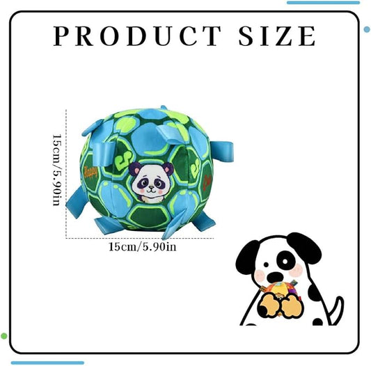 Squeaky Balls for Dogs, 15CM Dog Soccer Ball with Straps & Bell Inside for Tug of War Easy to Carry, Plush Soft Dog Toys for Small/Medium Breed, Kill Time Keep Busy (Blue,15CM)