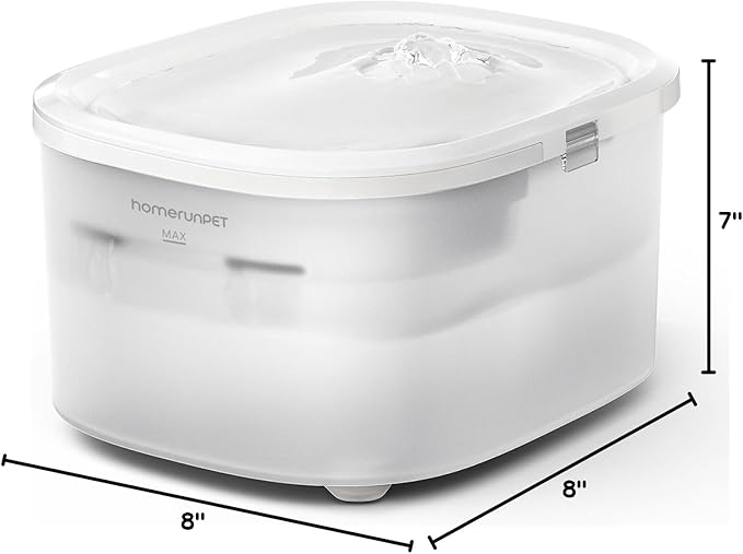 Homerunpet Tritan Pet Water Fountain - Dishwasher Safe, Ultra-Quiet, Automatic Filtered Cat & Dog Dispenser, 2.5L