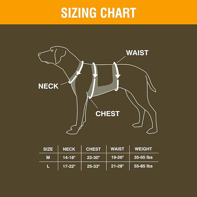 Browning Pet Vests, Hi Vis Safety Vests for Dogs, Safety Orange, Medium, Chest Protection Vest