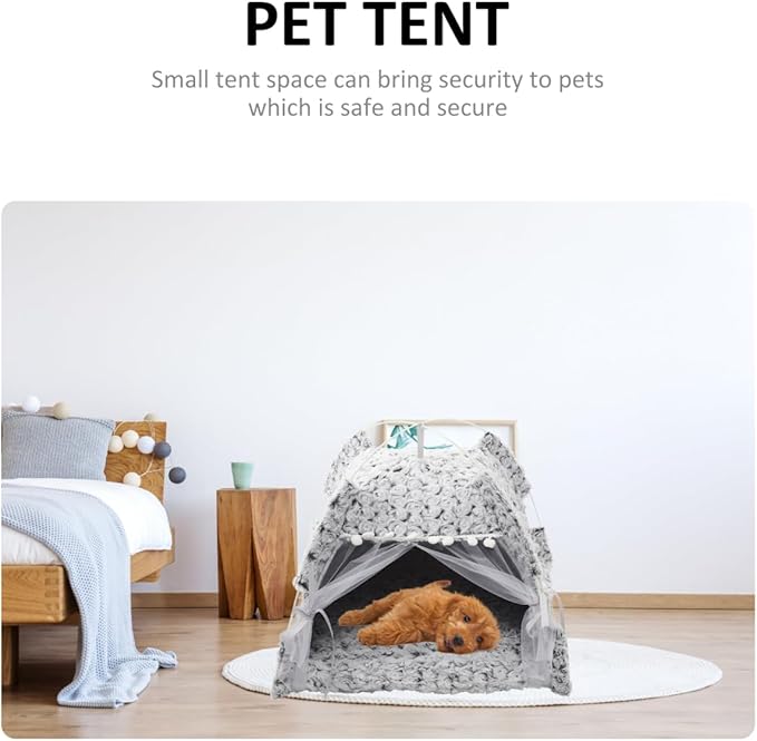 Summer Cat Tent Foldable Pet Teepee Indoor Outdoor Semi-Enclosed Comfortable Cat Nest Small Pet Sleeping Place All-Season Play Tent
