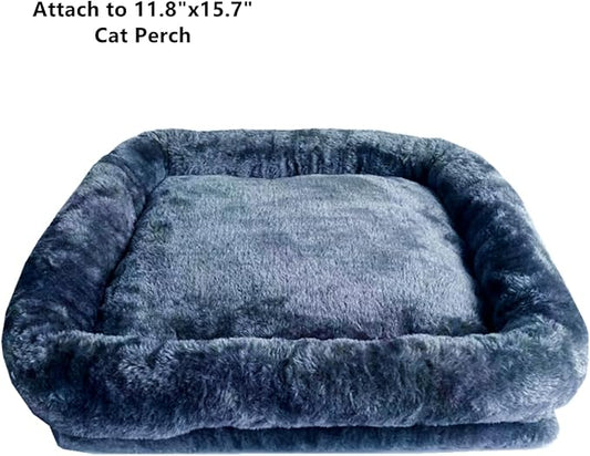 SHENGOCASE Cat Tree Tower Accessories Replacement Parts Top Cushion Bed Cover for Cat Perch with Elastic Band (11.8" x 15.7", Grey)